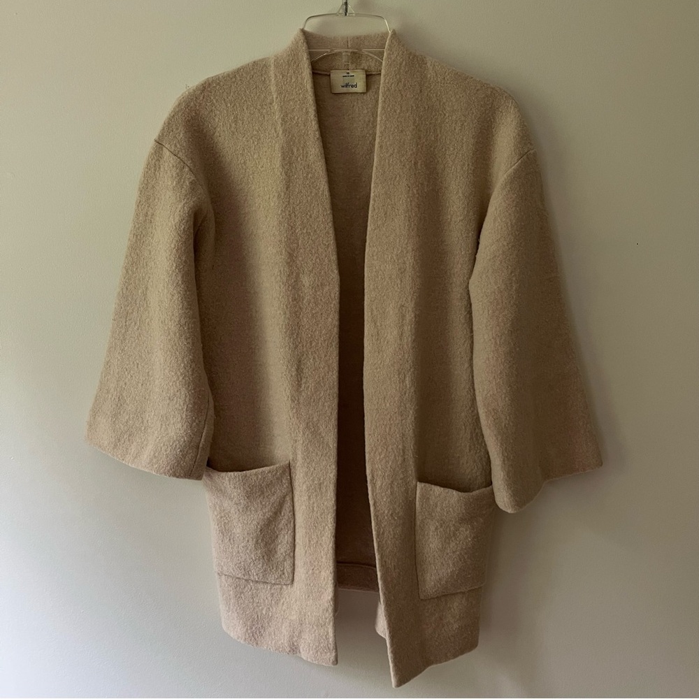 Aritzia Wilfred Free Wool Open Cardigan XS